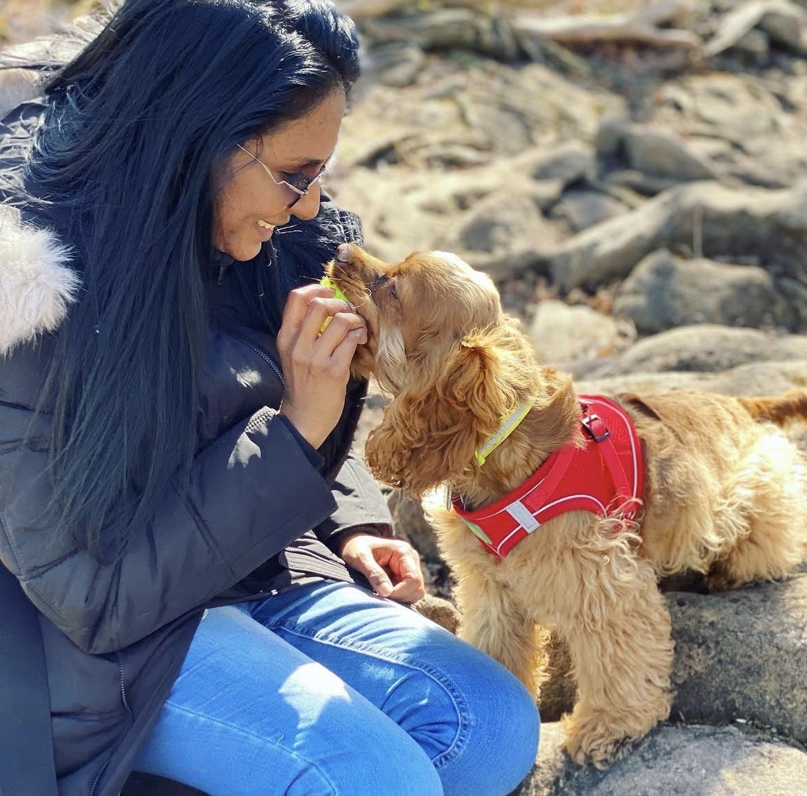 Jay Perera with her dog